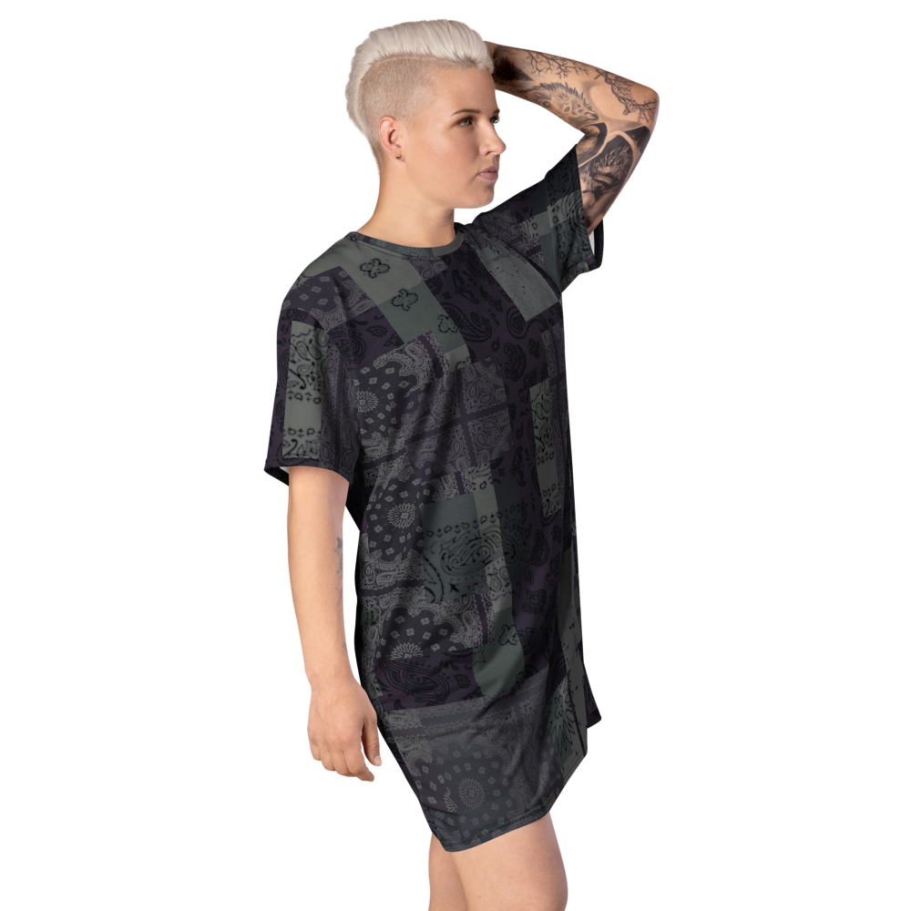 ROYAL ICONIC. | Patchwork Bandana Flag High End Modern Urban MuuMuu Tshirt Dress Custom Design #9
