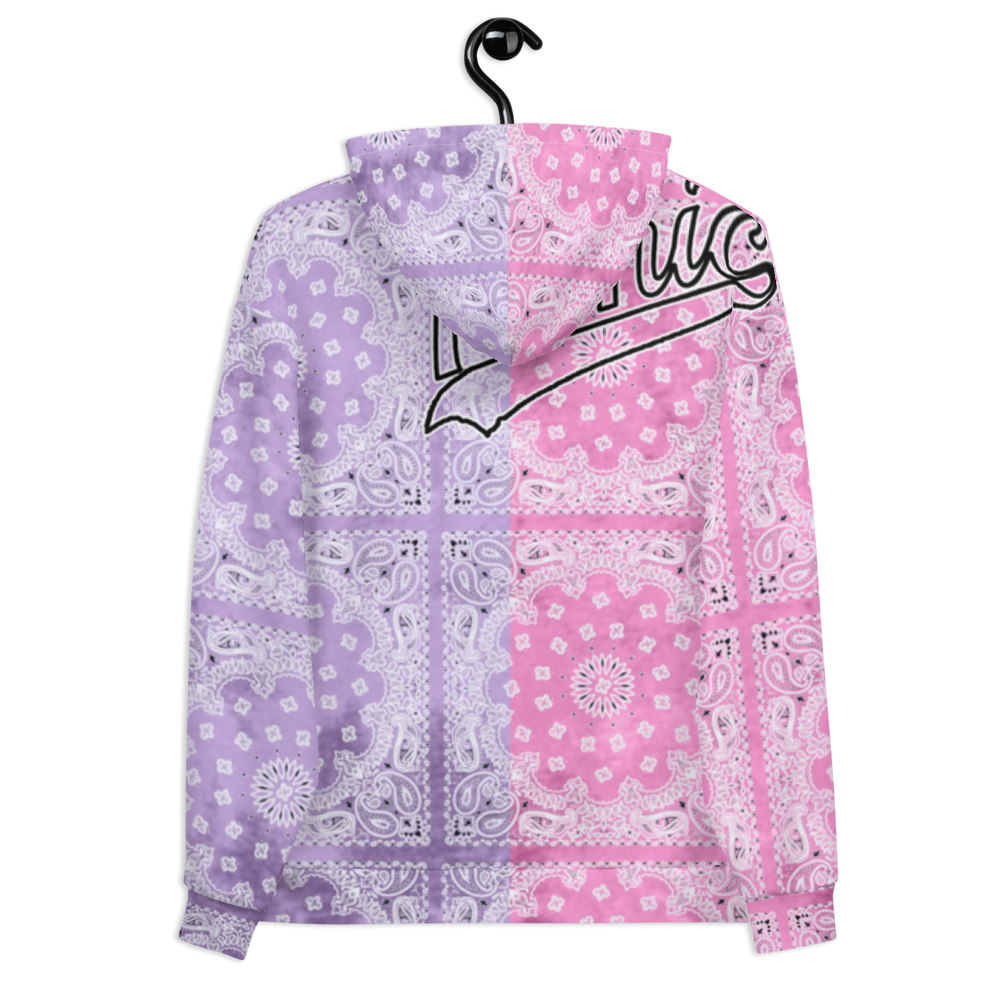 ROYAL ICONIC | Bandana Flag Tie Dye Acid Wash Aether Pour Unisex Hoodie HueMan Gang Half N' Half Pink Purple