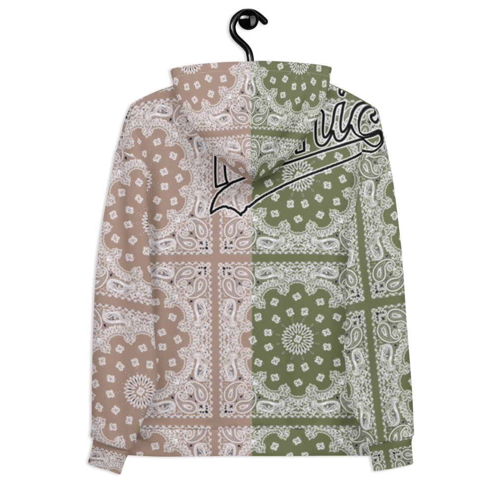 ROYAL ICONIC | Bandana Flag Tie Dye Acid Wash Aether Pour Unisex Hoodie HueMan Gang Half N' Half Olive Nude Khaki