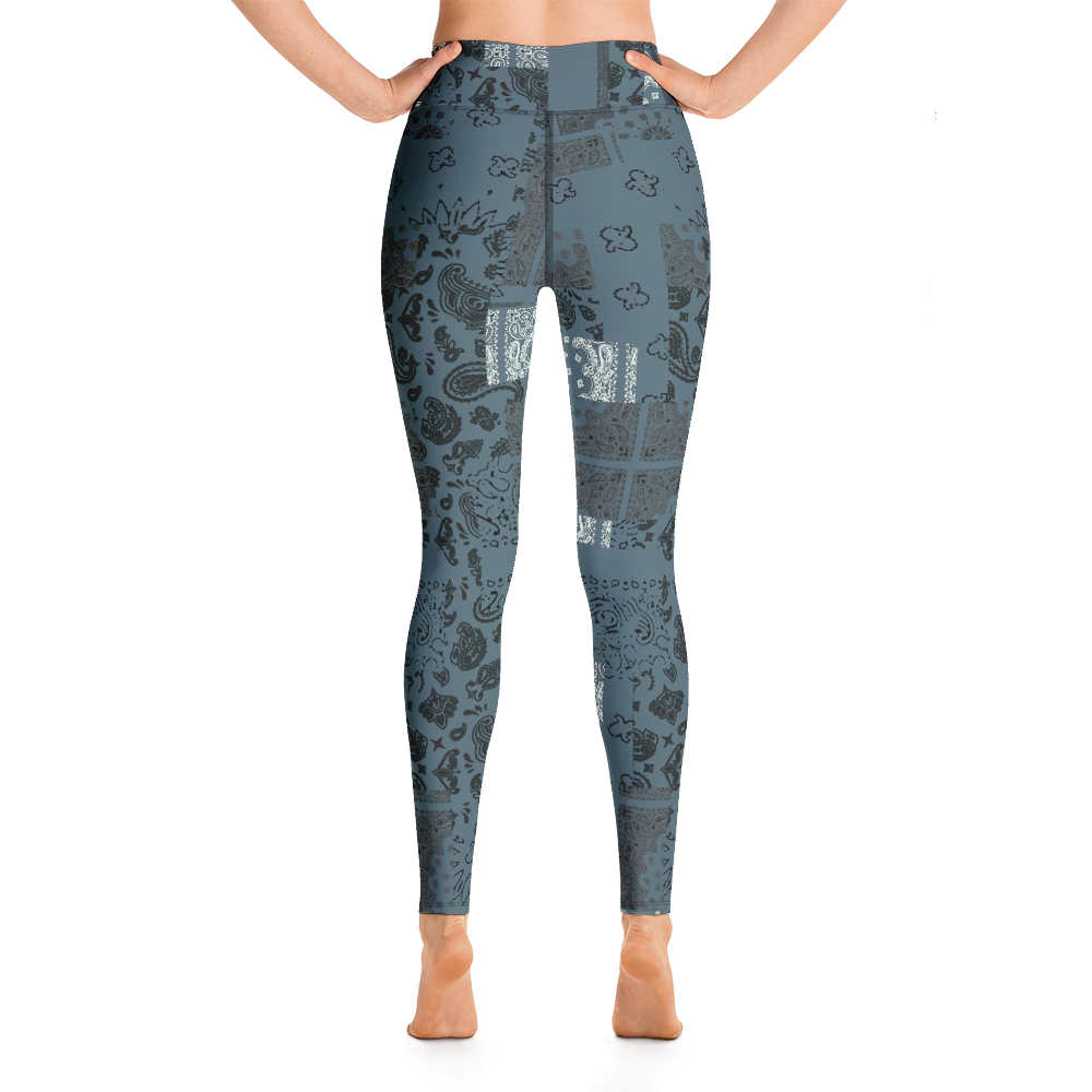 ROYAL ICONIC. | Patchwork Bandana Yoga Leggings Cool Metal Blue