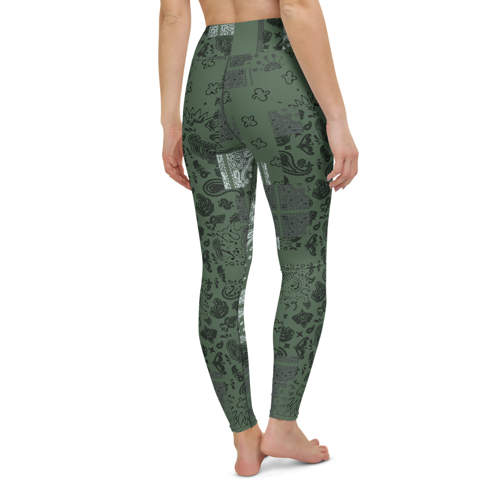 ROYAL ICONIC. | Patchwork Bandana Yoga Leggings Martini Olive