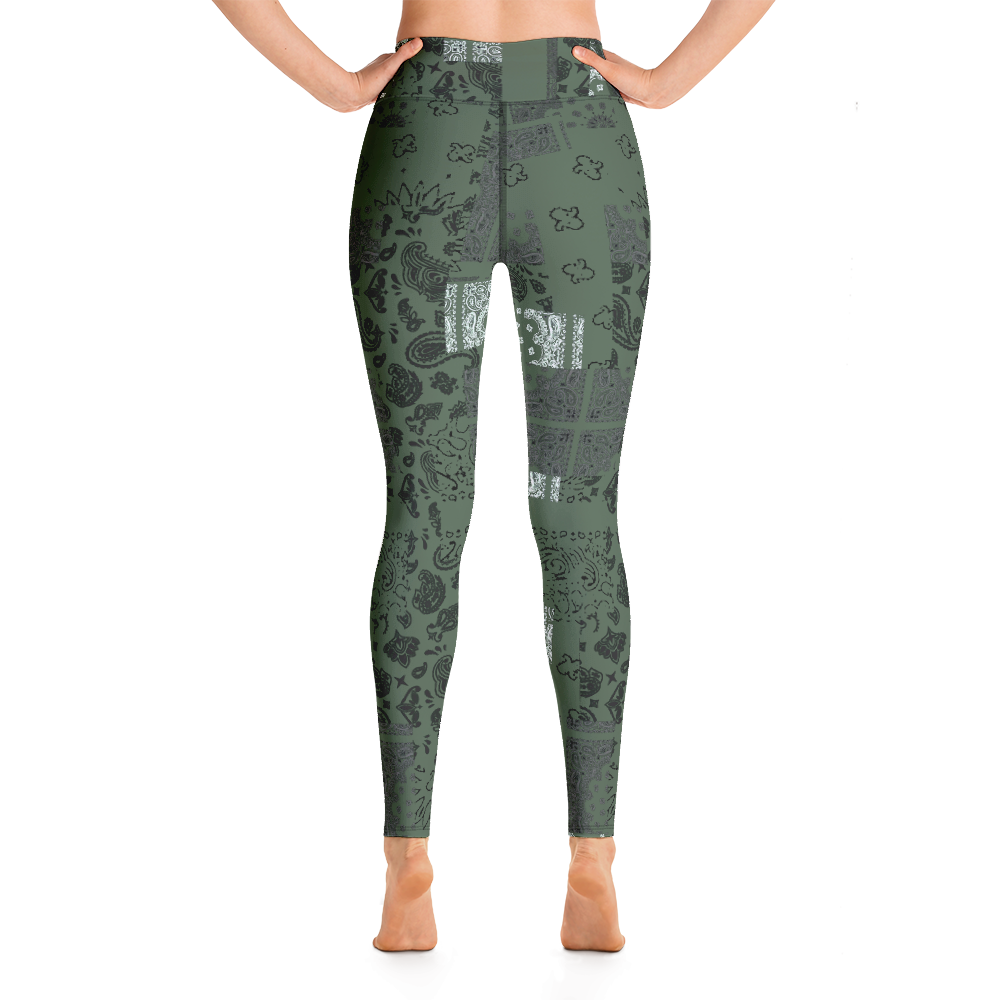 ROYAL ICONIC. | Patchwork Bandana Yoga Leggings Martini Olive