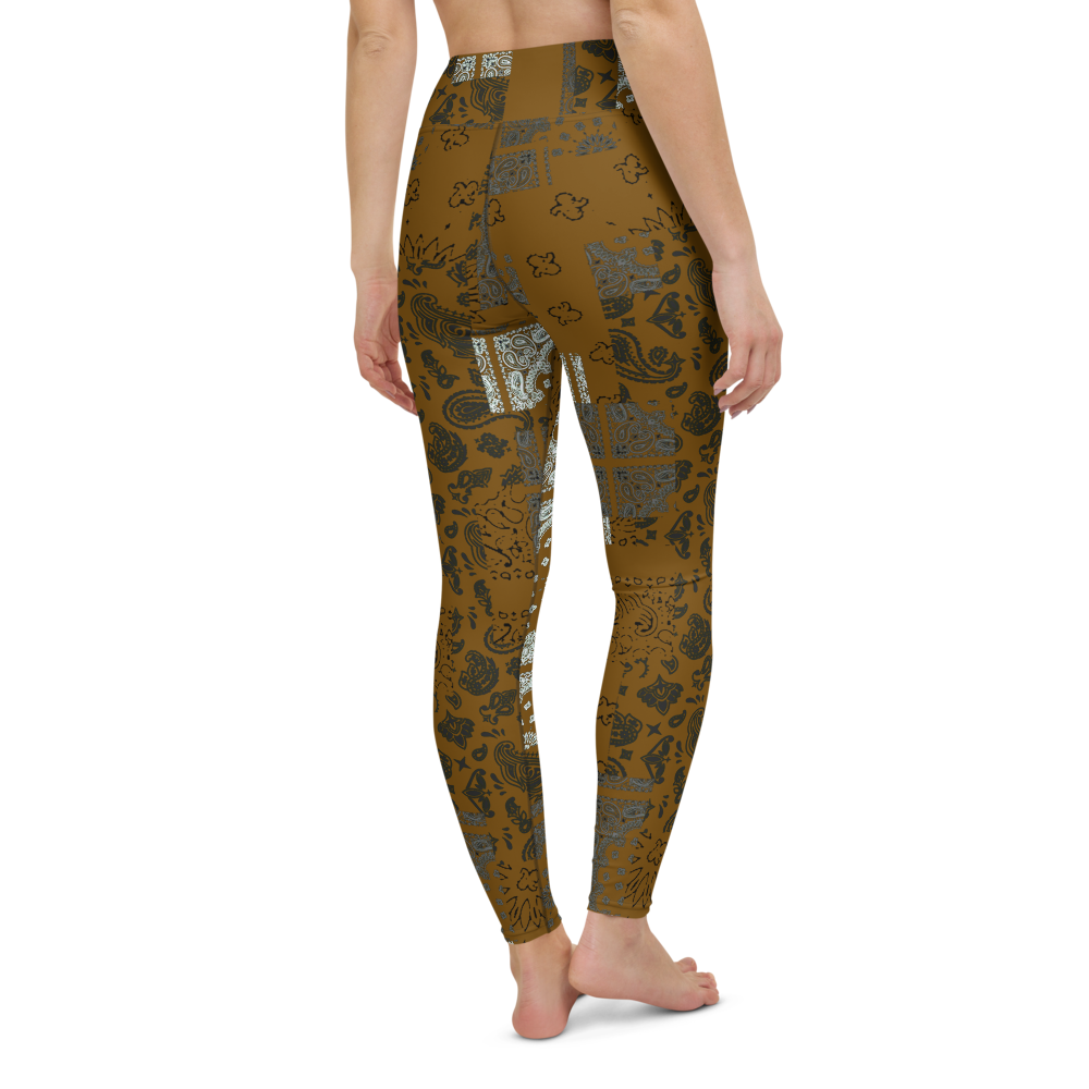 ROYAL ICONIC. | Patchwork Bandana Yoga Leggings Honey Mustard Gold