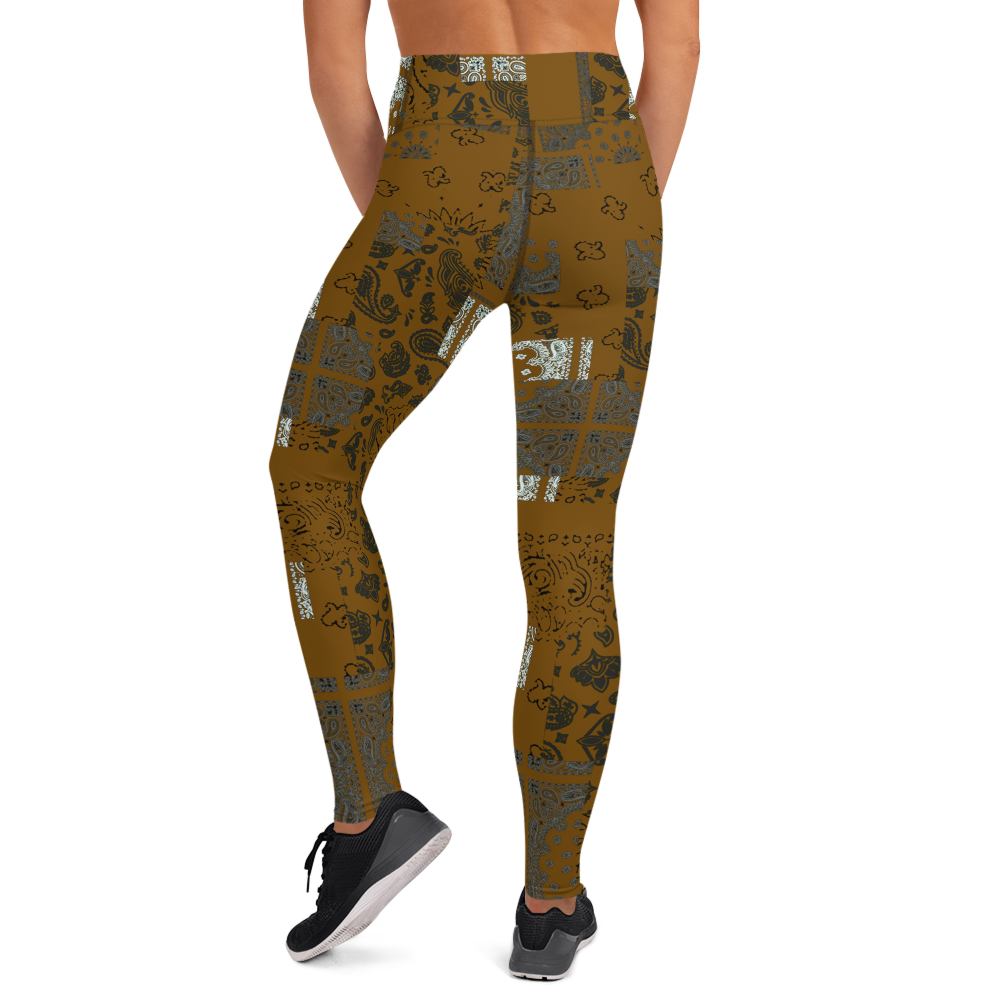 ROYAL ICONIC. | Patchwork Bandana Yoga Leggings Honey Mustard Gold