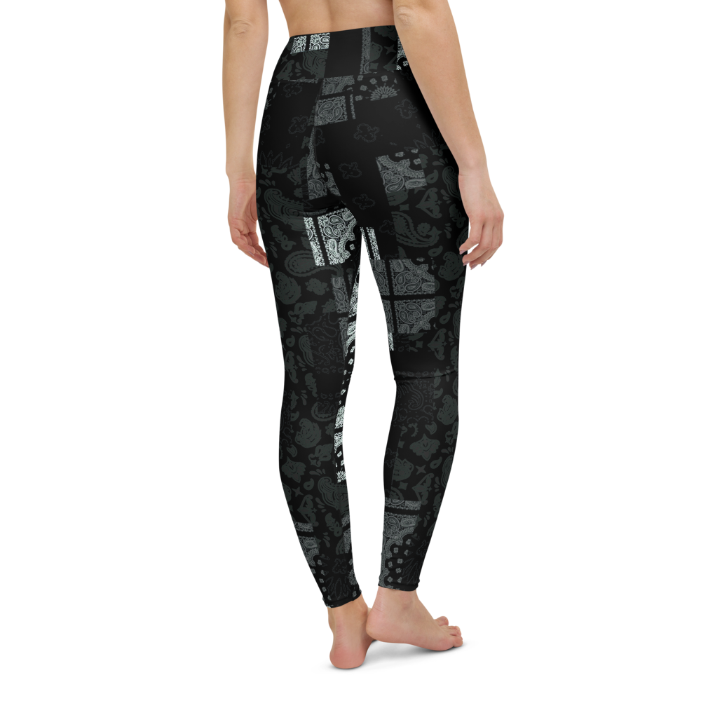 ROYAL ICONIC. | Patchwork Bandana Yoga Leggings Monochome Black N' White