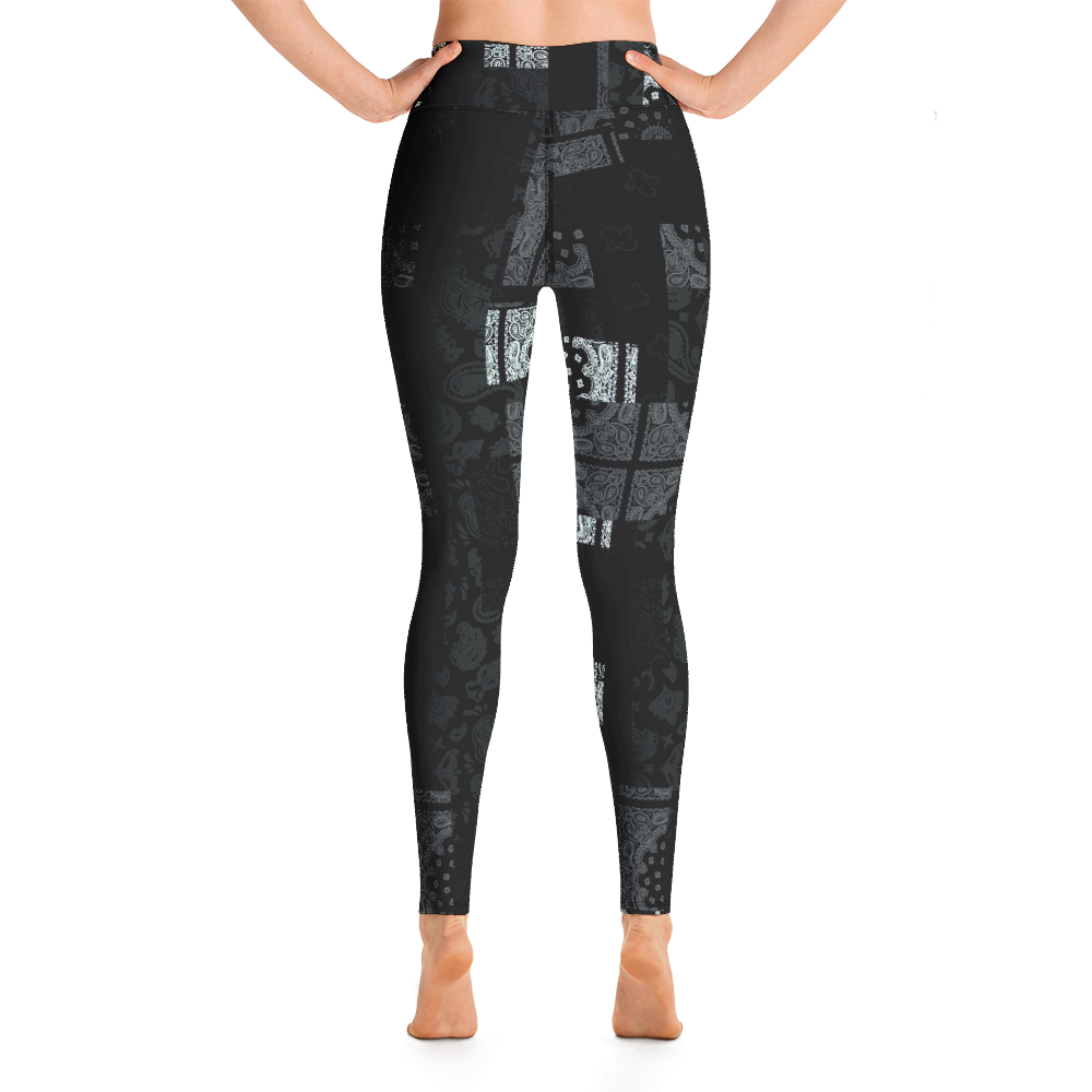 ROYAL ICONIC. | Patchwork Bandana Yoga Leggings Monochome Black N' White