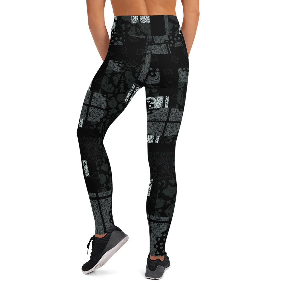 ROYAL ICONIC. | Patchwork Bandana Yoga Leggings Monochome Black N' White