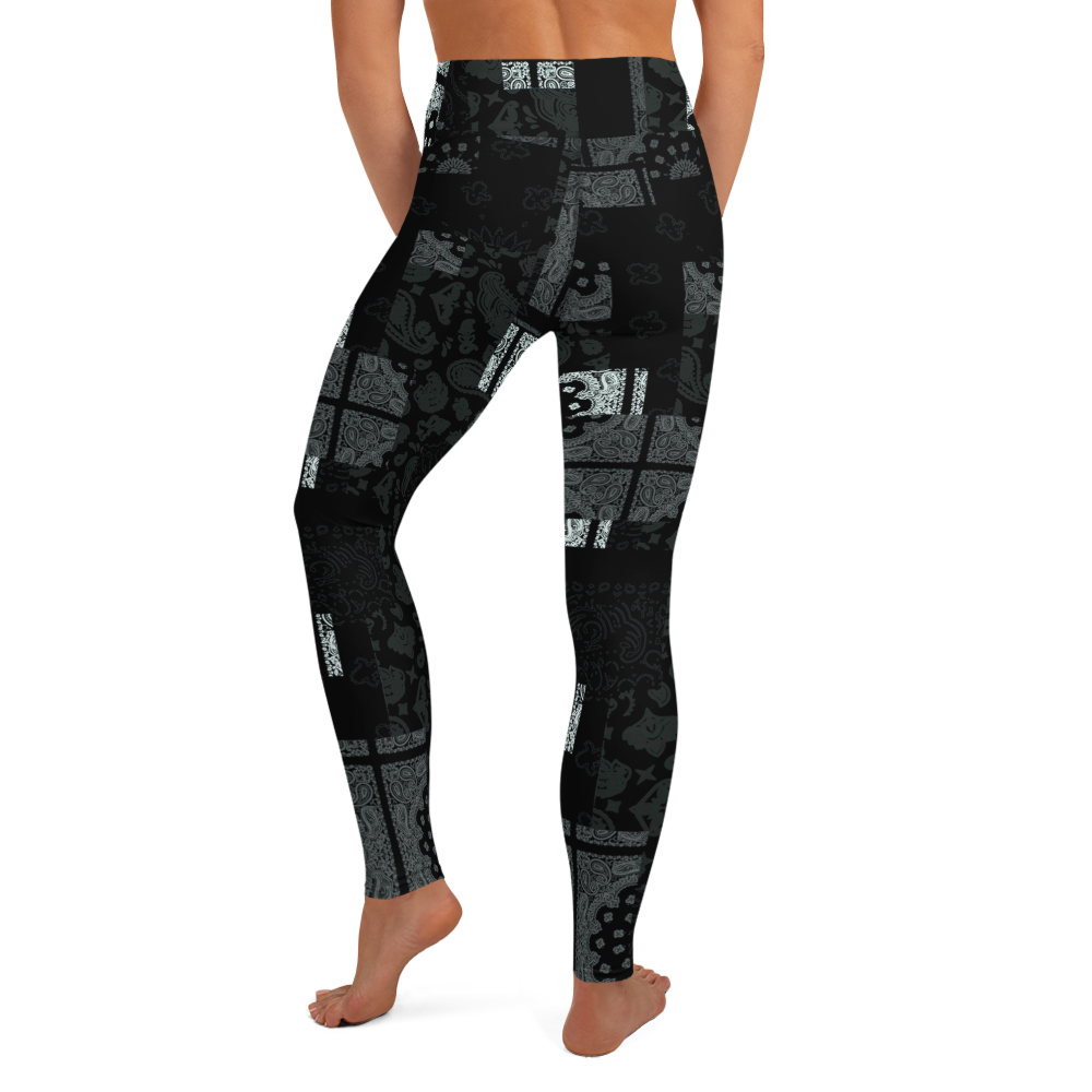 ROYAL ICONIC. | Patchwork Bandana Yoga Leggings Monochome Black N' White