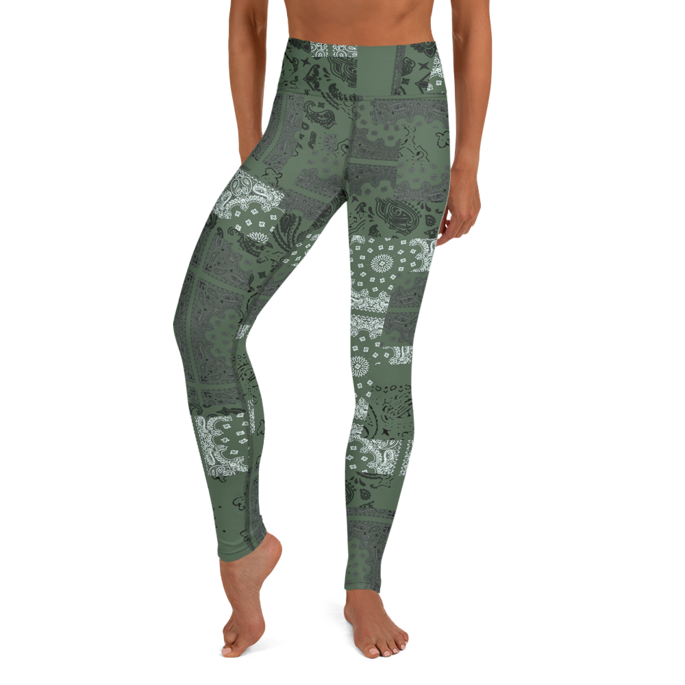 ROYAL ICONIC. | Patchwork Bandana Yoga Leggings Martini Olive