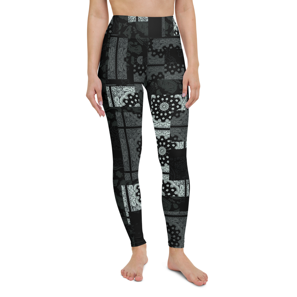 ROYAL ICONIC. | Patchwork Bandana Yoga Leggings Monochome Black N' White