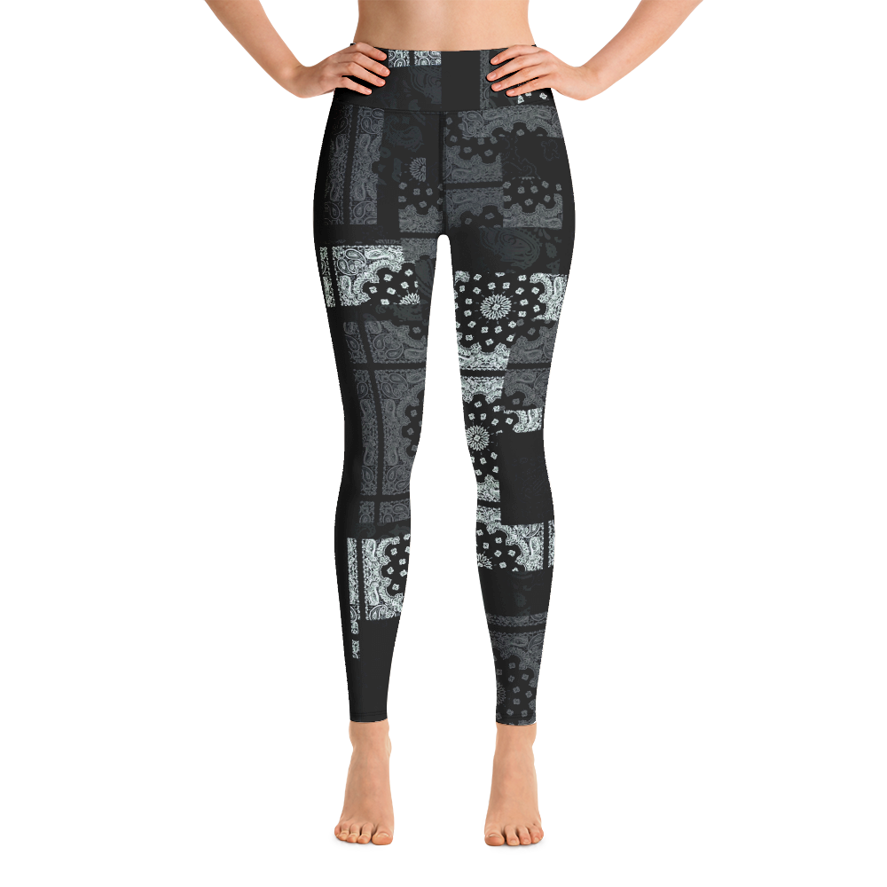 ROYAL ICONIC. | Patchwork Bandana Yoga Leggings Monochome Black N' White