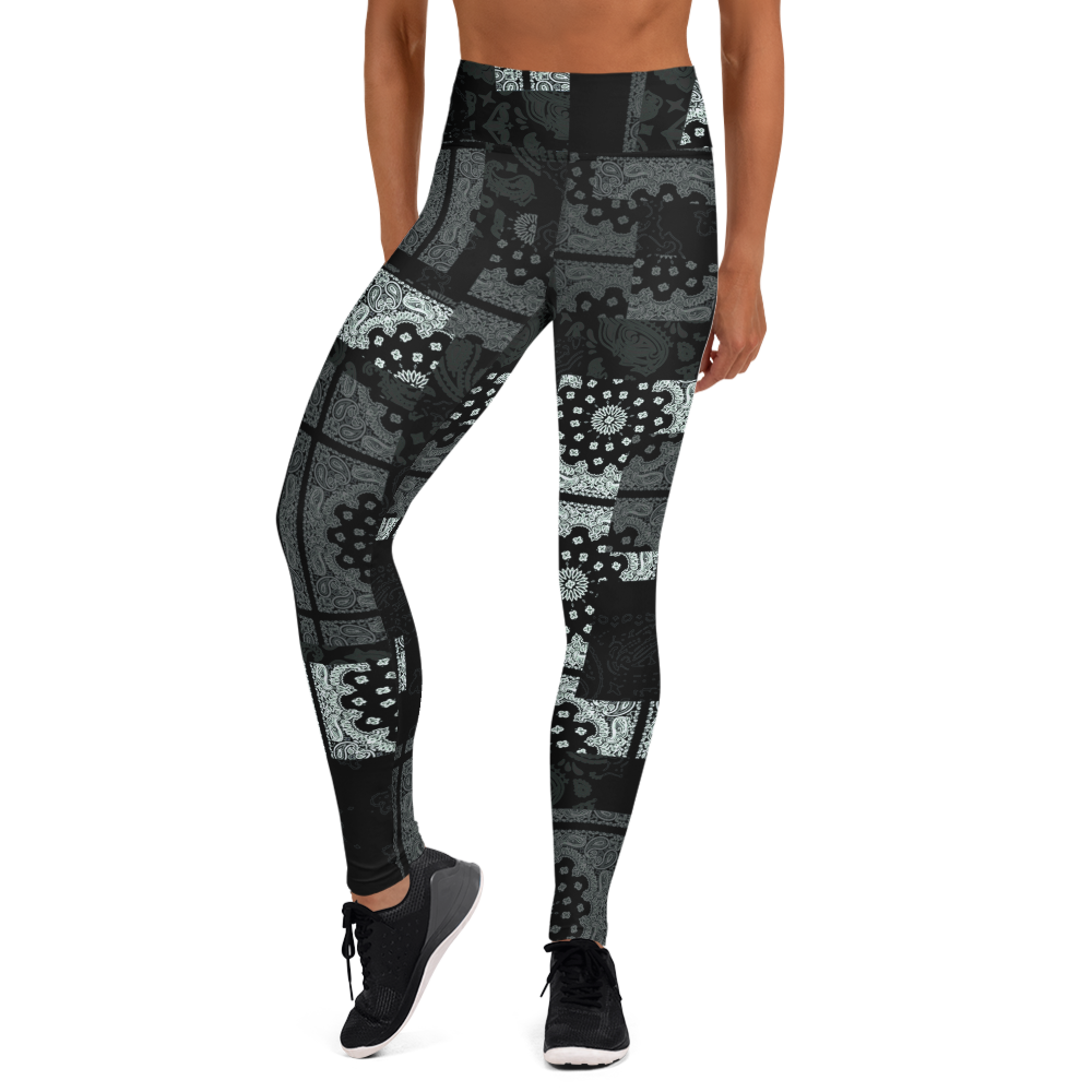 ROYAL ICONIC. | Patchwork Bandana Yoga Leggings Monochome Black N' White