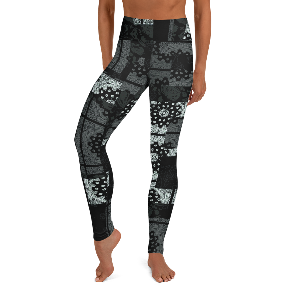 ROYAL ICONIC. | Patchwork Bandana Yoga Leggings Monochome Black N' White