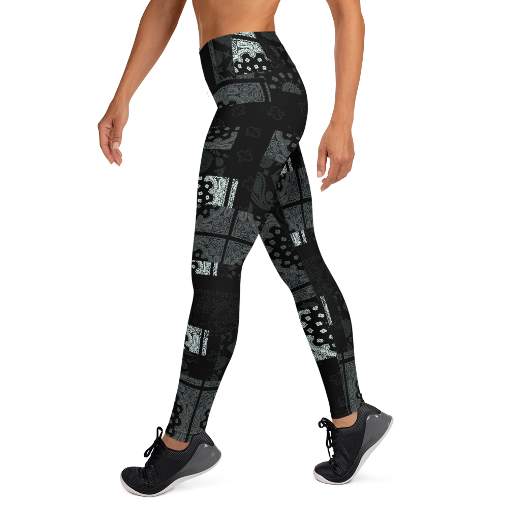 ROYAL ICONIC. | Patchwork Bandana Yoga Leggings Monochome Black N' White