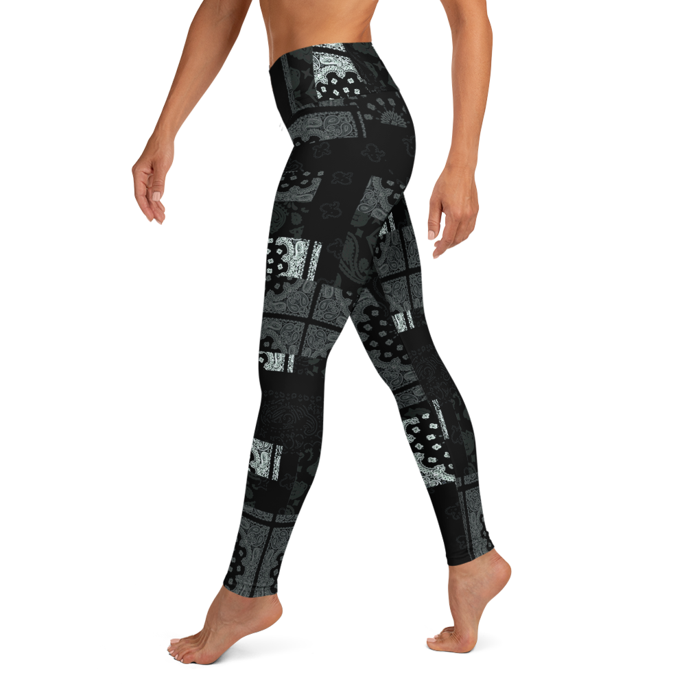 ROYAL ICONIC. | Patchwork Bandana Yoga Leggings Monochome Black N' White