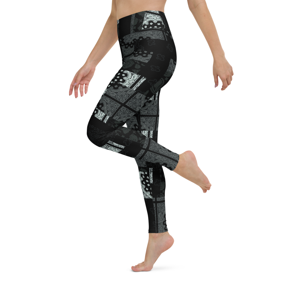 ROYAL ICONIC. | Patchwork Bandana Yoga Leggings Monochome Black N' White