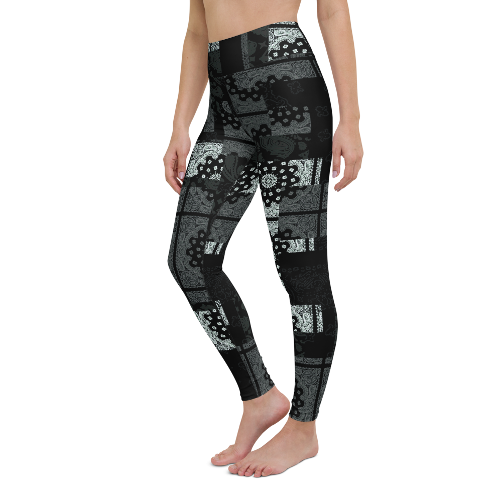 ROYAL ICONIC. | Patchwork Bandana Yoga Leggings Monochome Black N' White