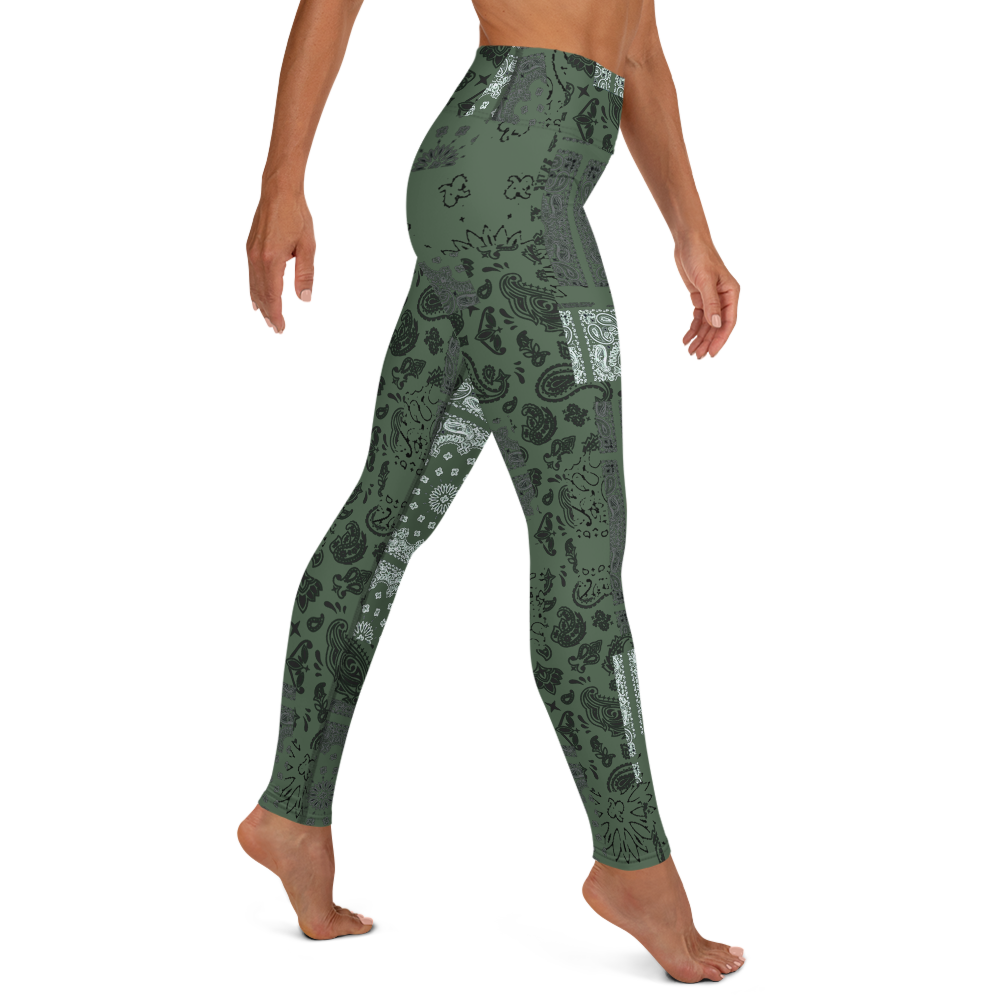 ROYAL ICONIC. | Patchwork Bandana Yoga Leggings Martini Olive