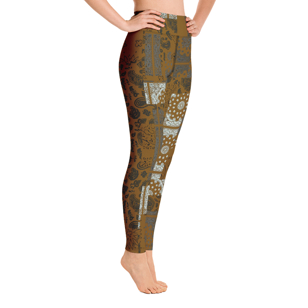 ROYAL ICONIC. | Patchwork Bandana Yoga Leggings Honey Mustard Gold