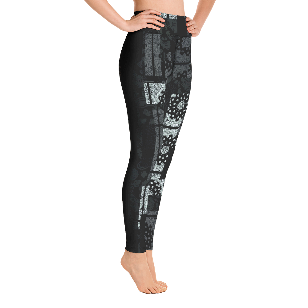 ROYAL ICONIC. | Patchwork Bandana Yoga Leggings Monochome Black N' White