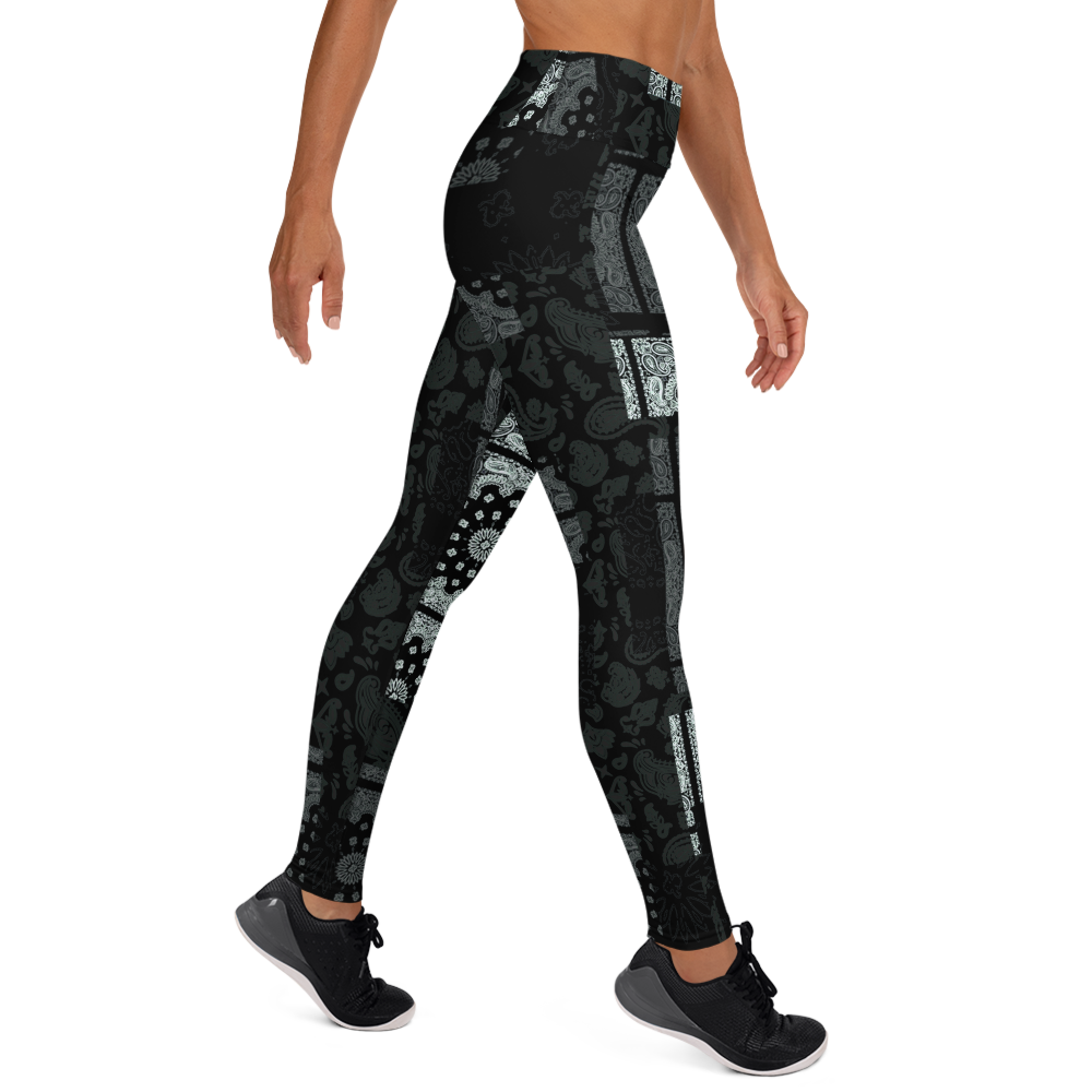 ROYAL ICONIC. | Patchwork Bandana Yoga Leggings Monochome Black N' White