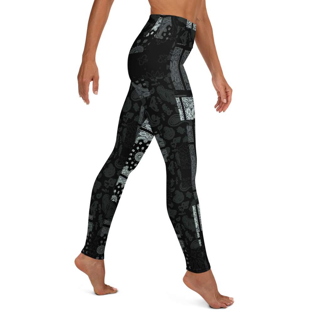 ROYAL ICONIC. | Patchwork Bandana Yoga Leggings Monochome Black N' White