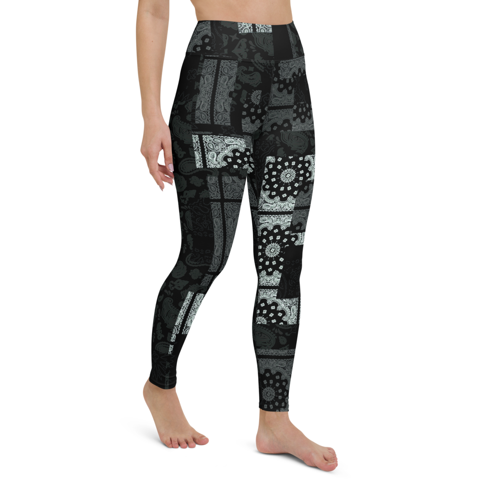 ROYAL ICONIC. | Patchwork Bandana Yoga Leggings Monochome Black N' White