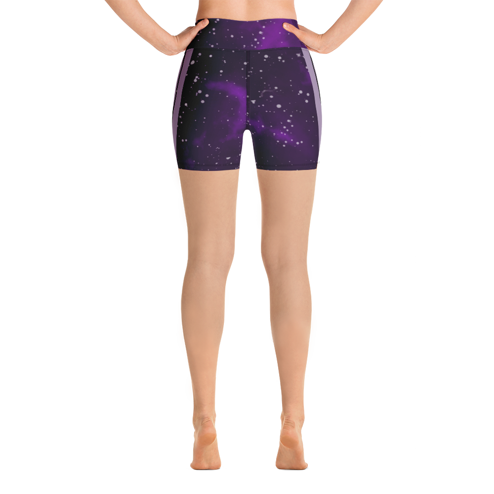 ROYAL ICONIC | Acid Wash Bleach Dye Galaxy Tie Dye Biking Shorts Malibu Side Stripe PURPLE