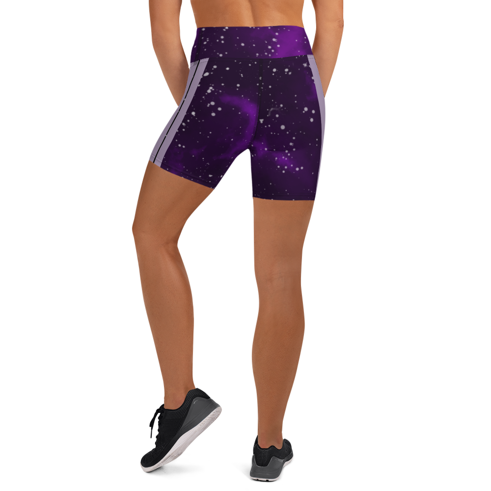 ROYAL ICONIC | Acid Wash Bleach Dye Galaxy Tie Dye Biking Shorts Malibu Side Stripe PURPLE