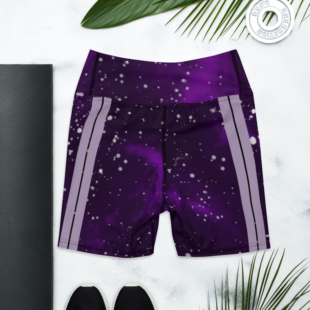 ROYAL ICONIC | Acid Wash Bleach Dye Galaxy Tie Dye Biking Shorts Malibu Side Stripe PURPLE