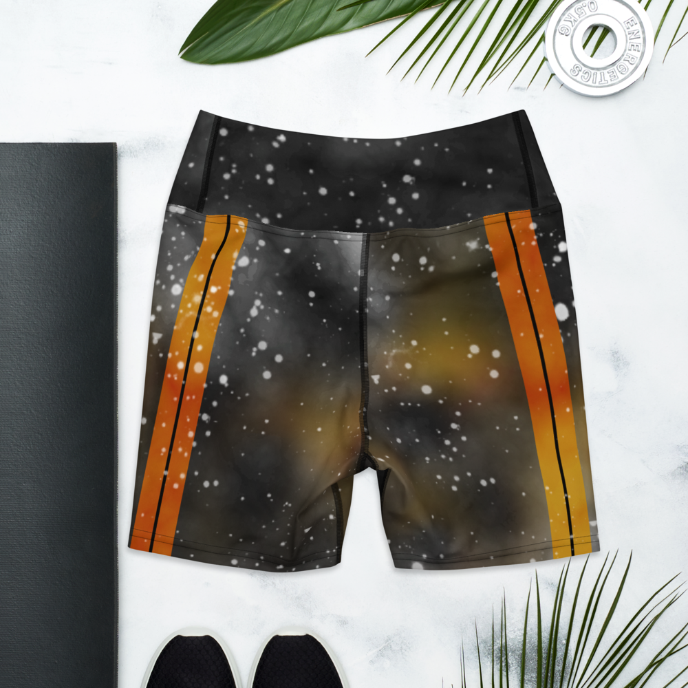 ROYAL ICONIC | Acid Wash Bleach Dye Galaxy Tie Dye Biking Shorts Malibu Side Stripe Orange Sun Aether Grey Wash