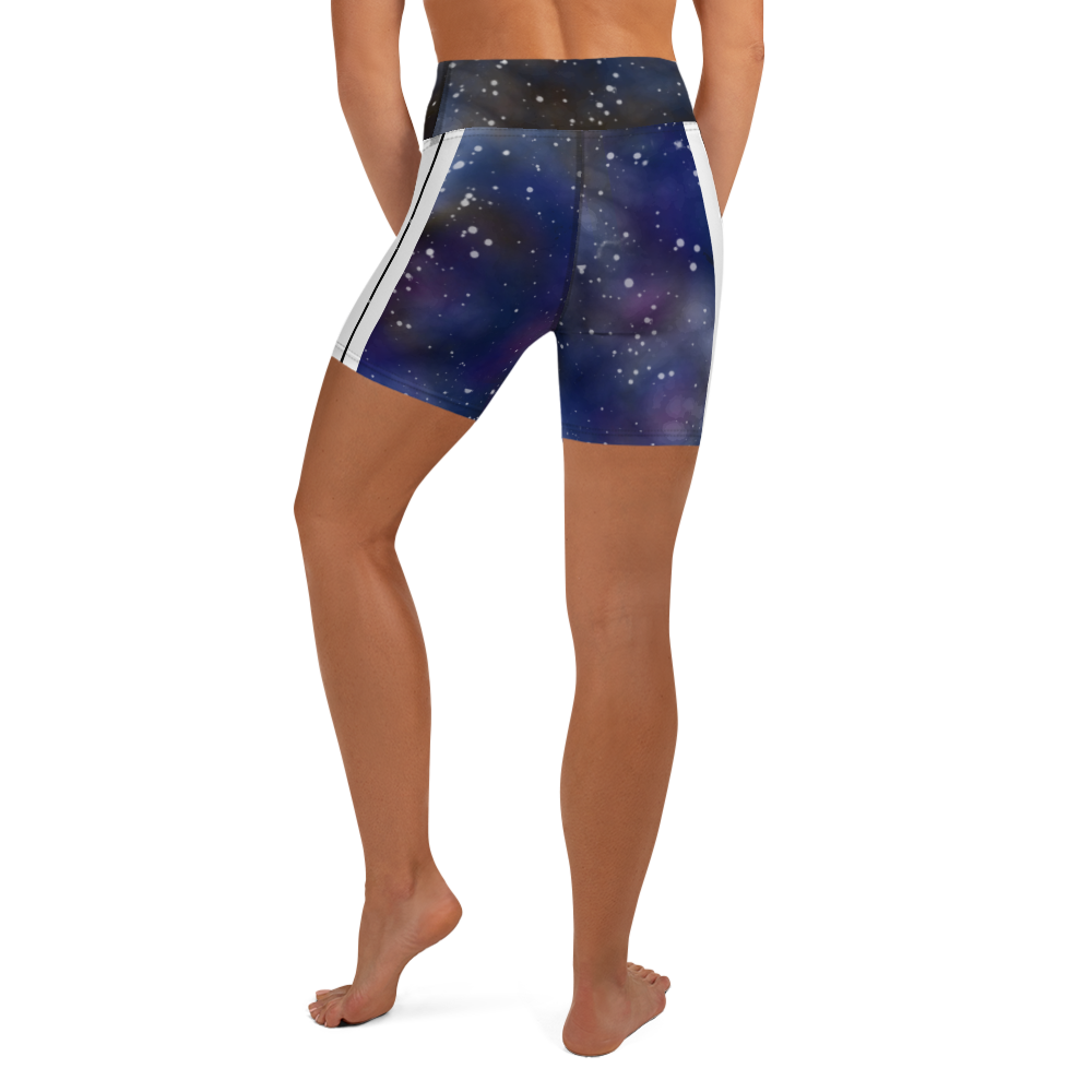 ROYAL ICONIC | Acid Wash Bleach Dye Galaxy Tie Dye Biking Shorts Malibu Side Stripe Ether Cloud Royal Blue Purple N' Wh Wash