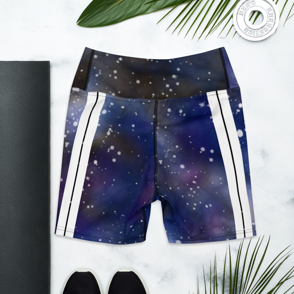 ROYAL ICONIC | Acid Wash Bleach Dye Galaxy Tie Dye Biking Shorts Malibu Side Stripe Ether Cloud Royal Blue Purple N' Wh Wash