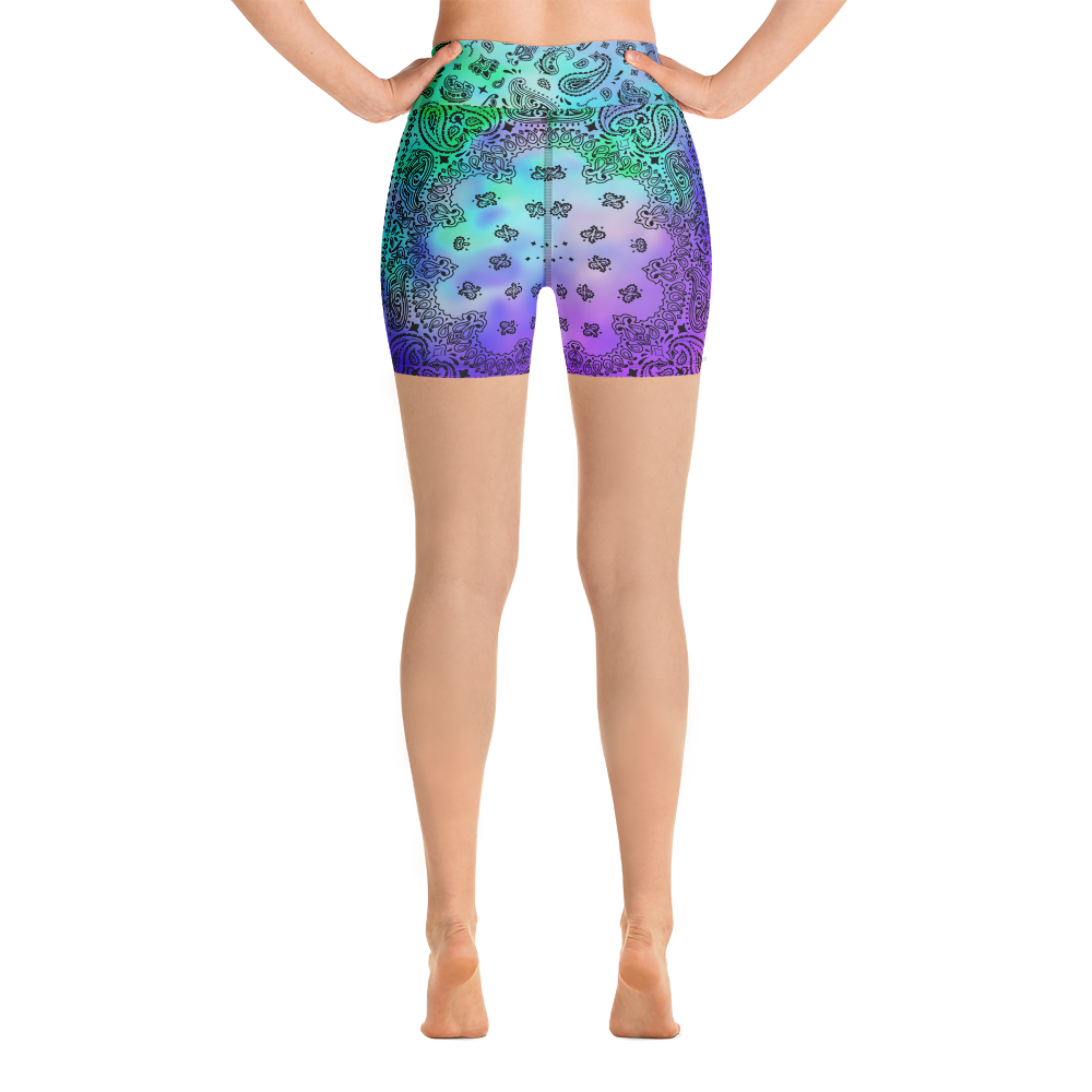 ROYAL ICONIC | OG Candy Bandana Tie Dye Paisley Cloud Dye Biking Shorts Set Acid Teal Purple Trip