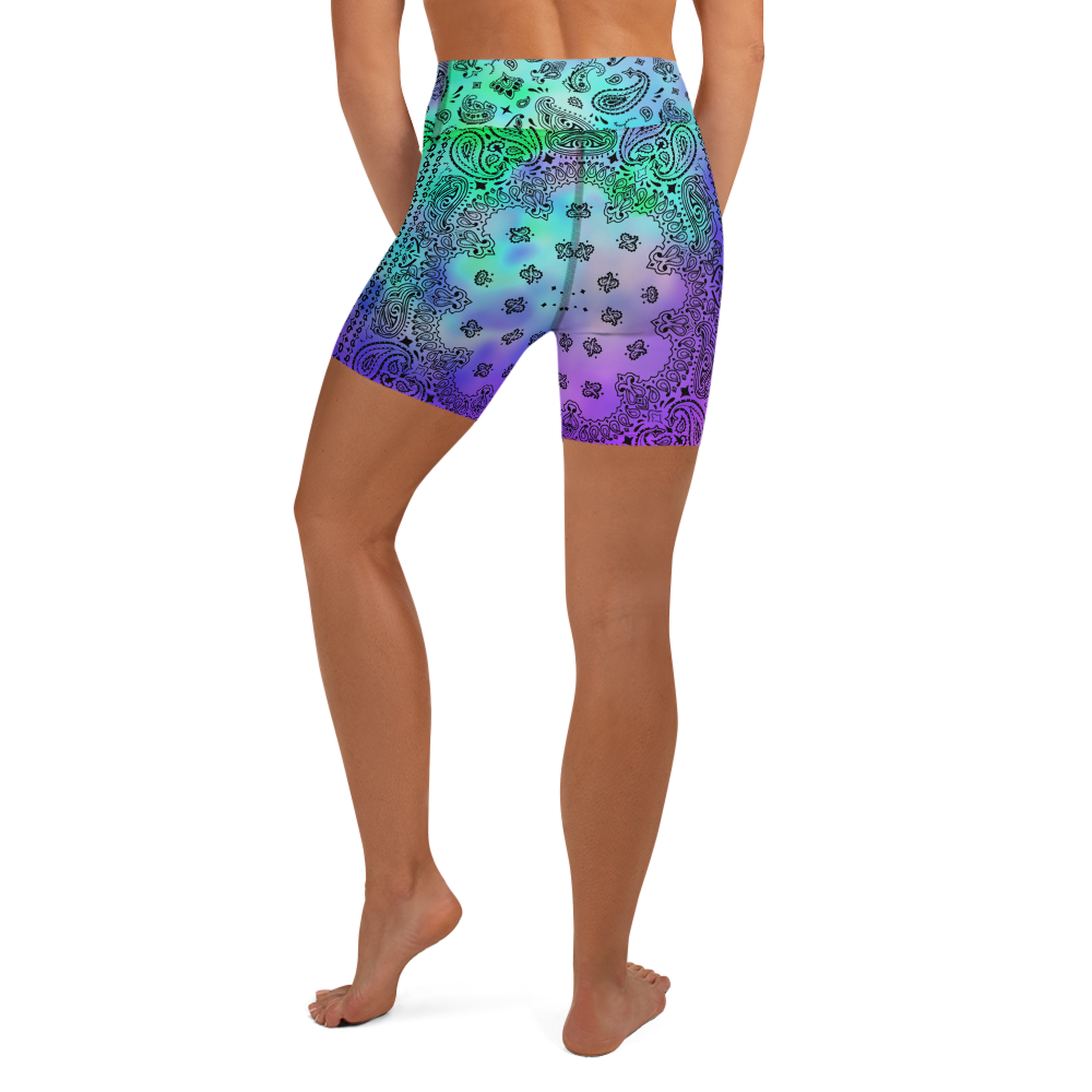 ROYAL ICONIC | OG Candy Bandana Tie Dye Paisley Cloud Dye Biking Shorts Set Acid Teal Purple Trip