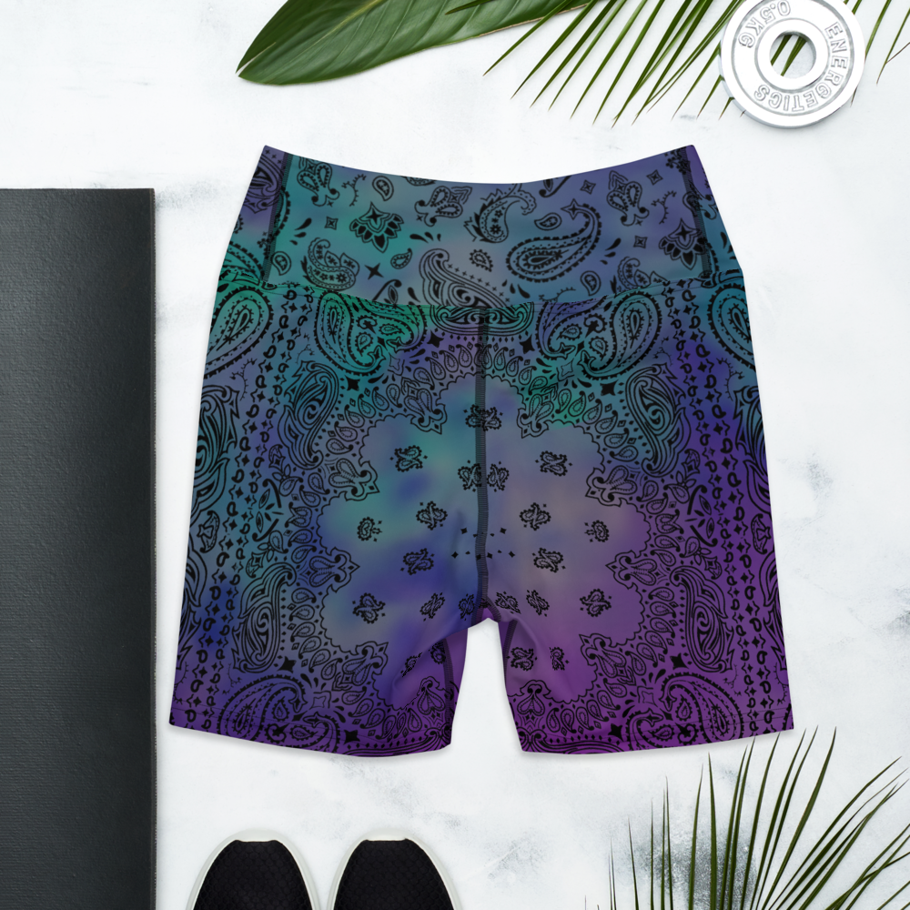 ROYAL ICONIC | OG Candy Bandana Tie Dye Paisley Cloud Dye Biking Shorts Set Purple Hendrixx Iridescent Khalifa Kush