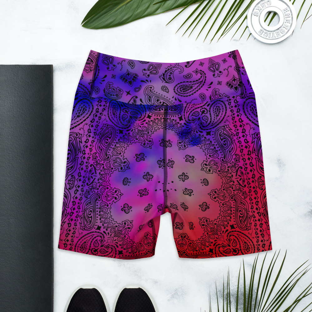 ROYAL ICONIC | OG Candy Bandana Tie Dye Paisley Cloud Dye Biking Shorts Set Brazy Cherry Cola