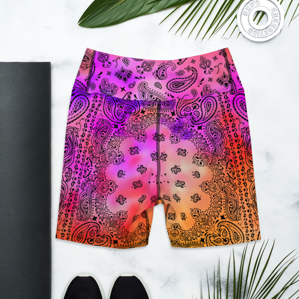 ROYAL ICONIC | OG Candy Bandana Tie Dye Paisley Cloud Dye Biking Shorts Set Sunset Tan Sands