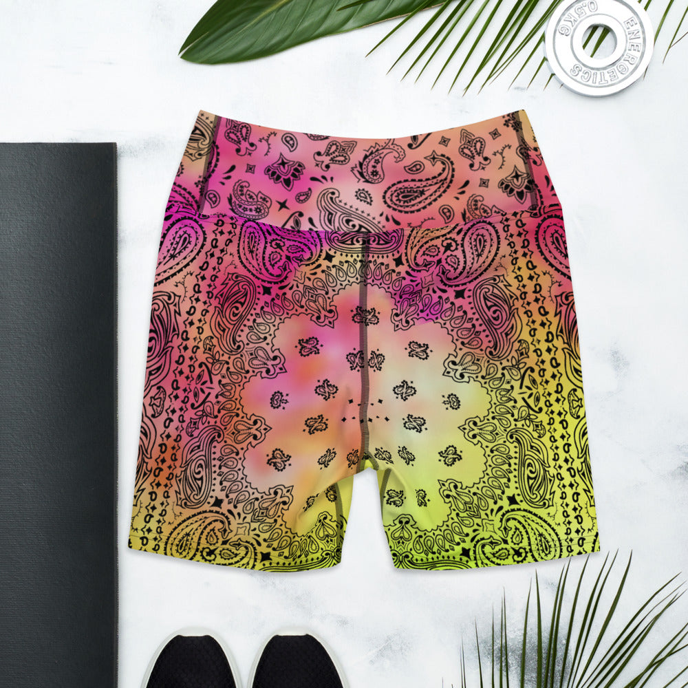 ROYAL ICONIC | OG Candy Bandana Tie Dye Paisley Cloud Dye Biking Shorts Set Pink Lemonade Strawberry Banana Cabaret