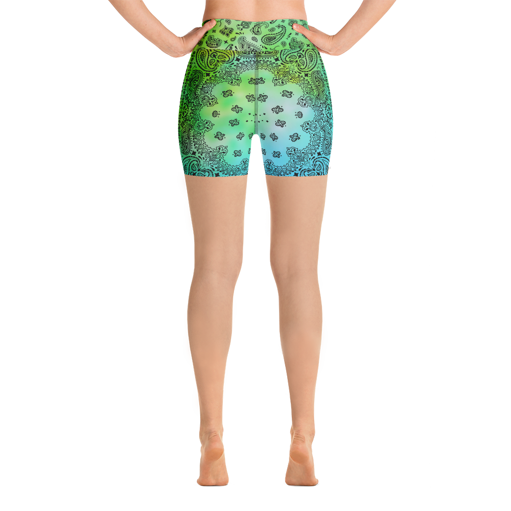 ROYAL ICONIC | OG Candy Bandana Tie Dye Paisley Cloud Dye Biking Shorts Set Alien Teal