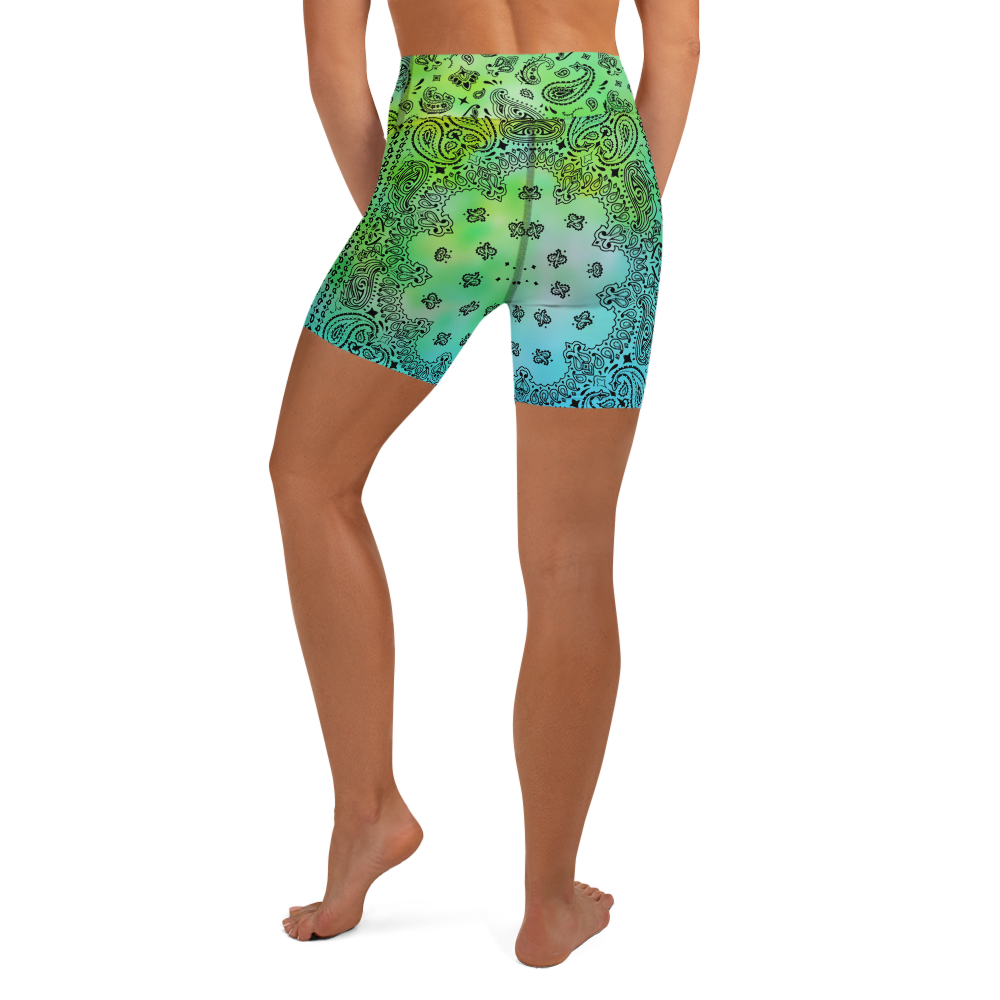 ROYAL ICONIC | OG Candy Bandana Tie Dye Paisley Cloud Dye Biking Shorts Set Alien Teal