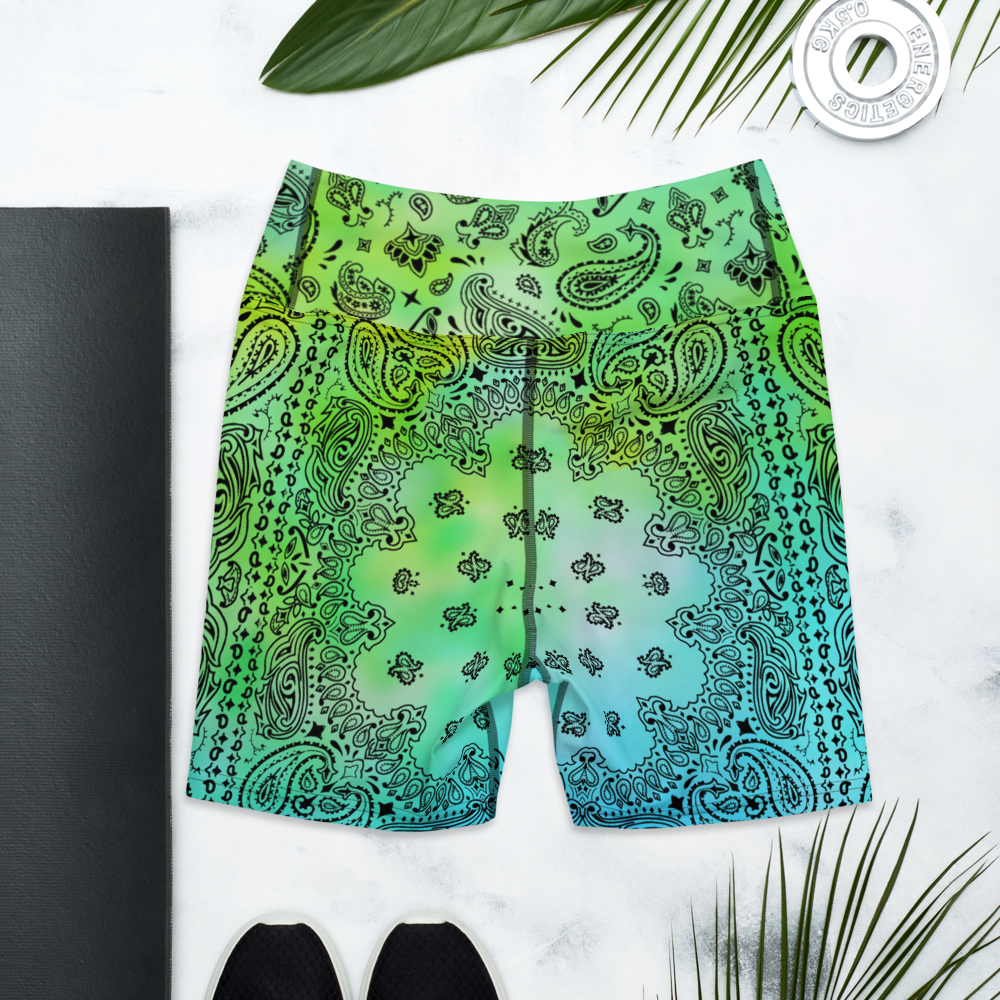 ROYAL ICONIC | OG Candy Bandana Tie Dye Paisley Cloud Dye Biking Shorts Set Alien Teal