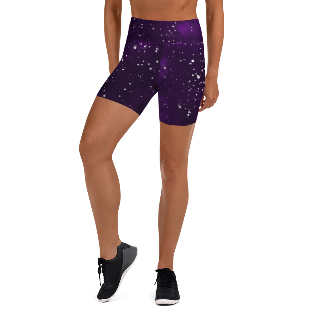 ROYAL ICONIC | Acid Wash Bleach Dye Galaxy Tie Dye Biking Shorts Malibu Side Stripe PURPLE