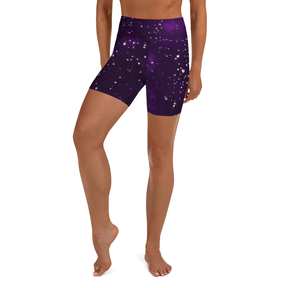 ROYAL ICONIC | Acid Wash Bleach Dye Galaxy Tie Dye Biking Shorts Malibu Side Stripe PURPLE