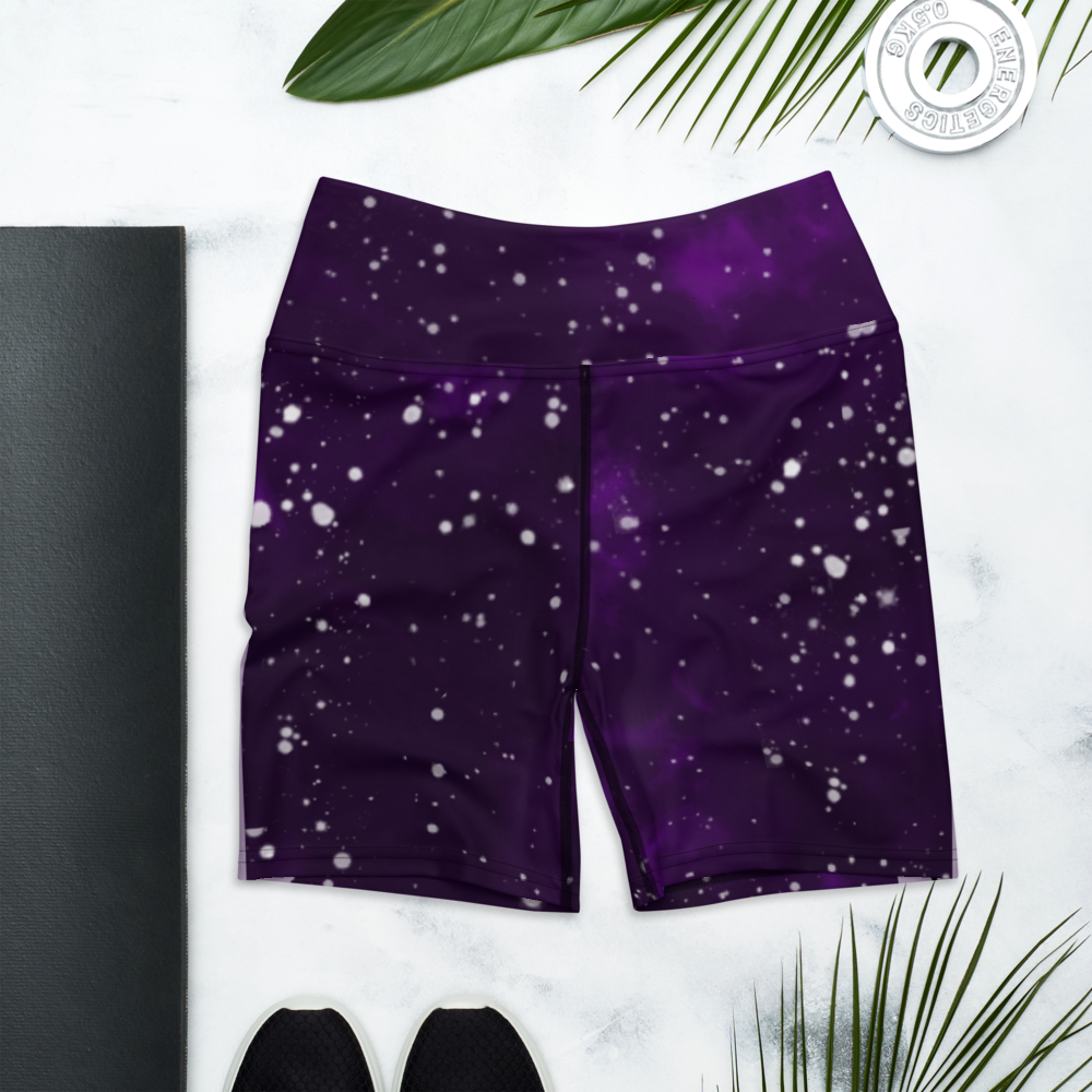 ROYAL ICONIC | Acid Wash Bleach Dye Galaxy Tie Dye Biking Shorts Malibu Side Stripe PURPLE
