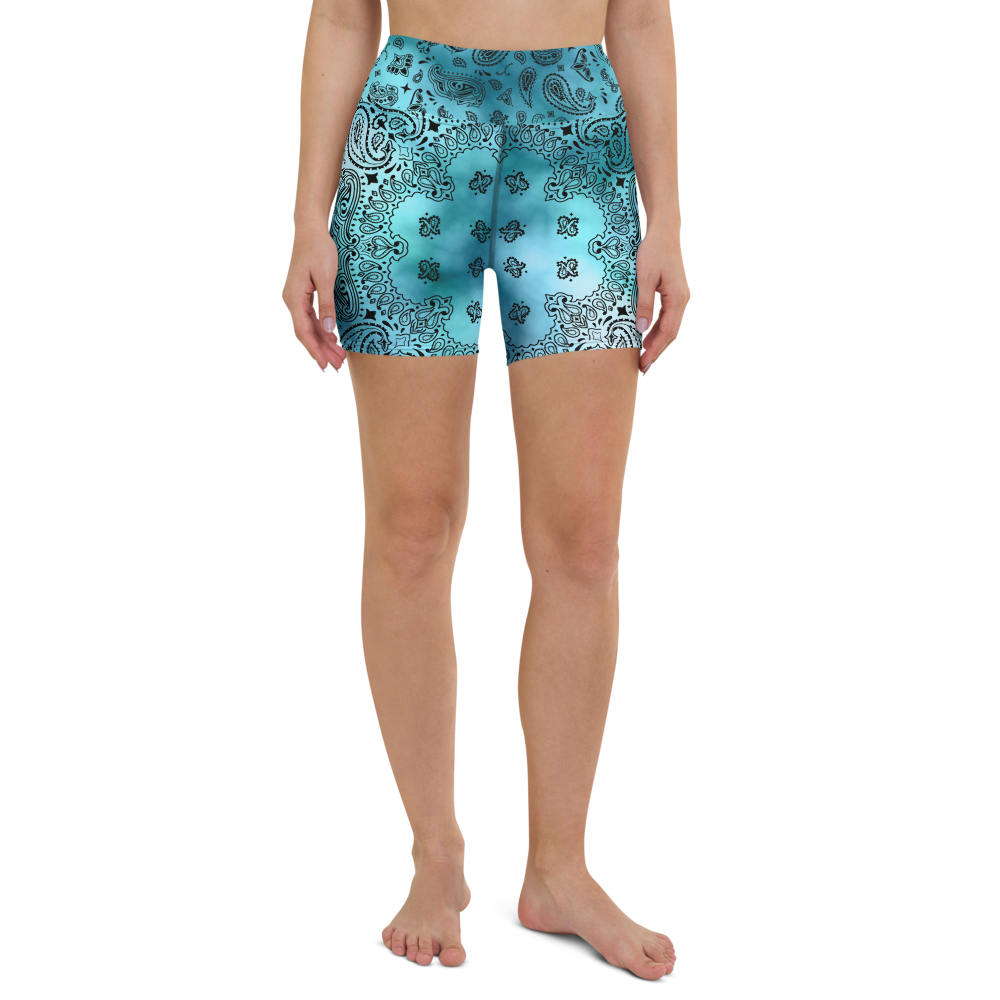 ROYAL ICONIC | OG Candy Bandana Tie Dye Paisley Cloud Dye Biking Shorts Set Sky Blue