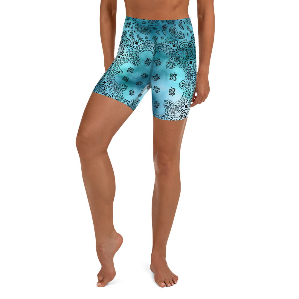 ROYAL ICONIC | OG Candy Bandana Tie Dye Paisley Cloud Dye Biking Shorts Set Sky Blue