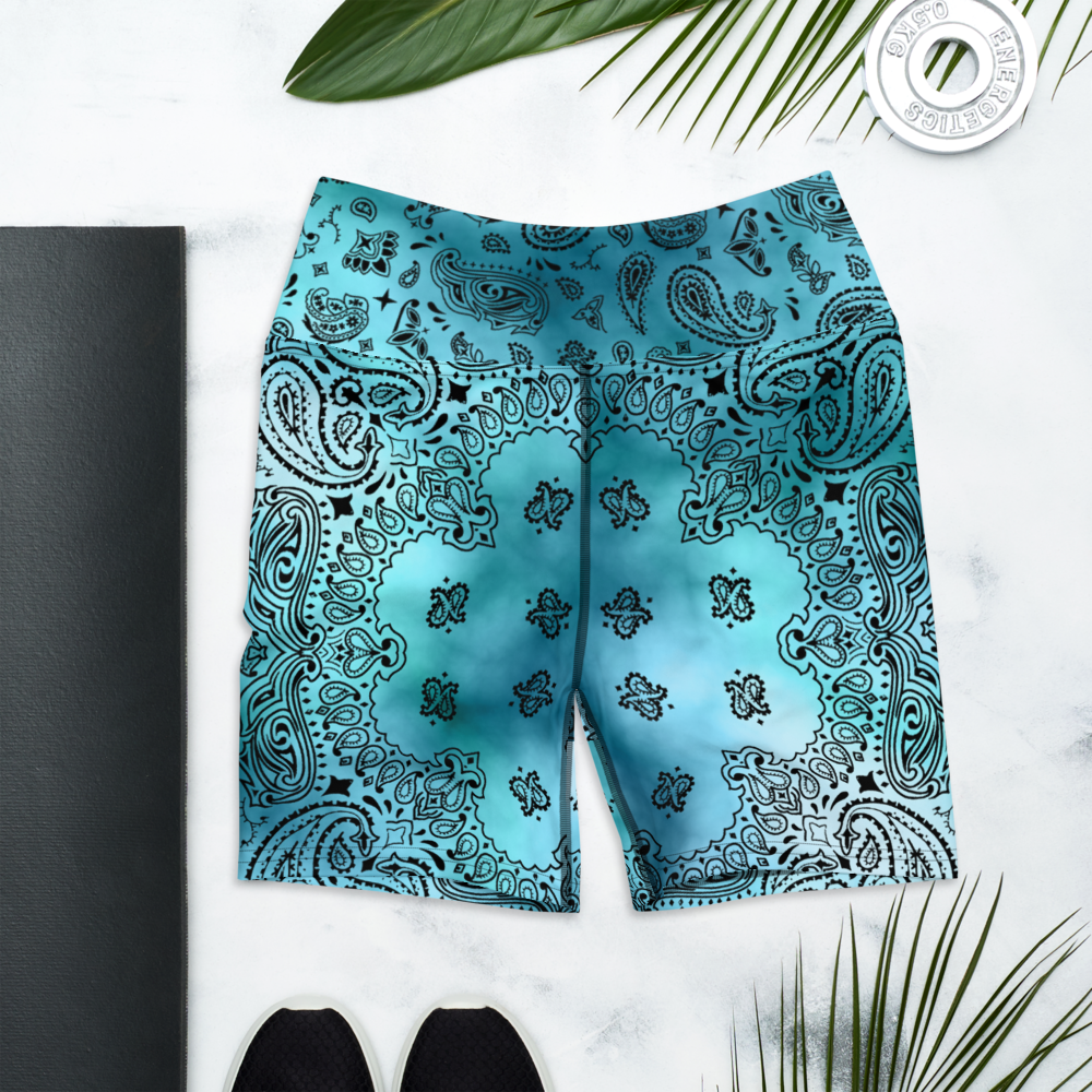 ROYAL ICONIC | OG Candy Bandana Tie Dye Paisley Cloud Dye Biking Shorts Set Sky Blue