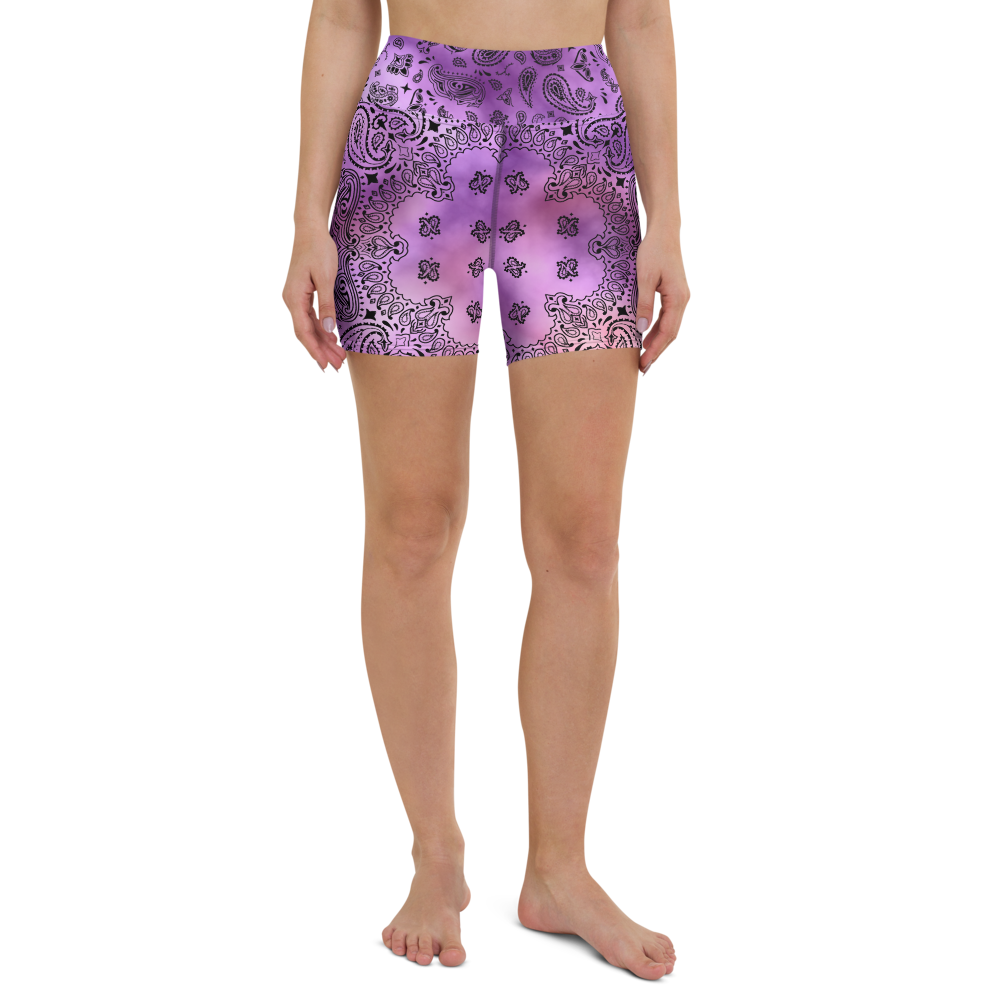 ROYAL ICONIC | OG Candy Bandana Tie Dye Paisley Cloud Dye Biking Shorts Set Purple Haze