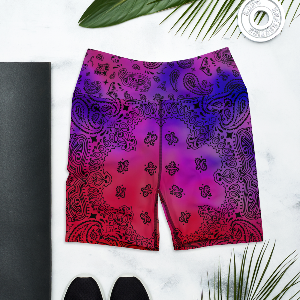 ROYAL ICONIC | OG Candy Bandana Tie Dye Paisley Cloud Dye Biking Shorts Set Brazy Cherry Cola